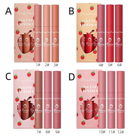 Color Set Lip Gloss Velvet Matte Lipstick Tangerine Latte Nude Muted Pink Smooth