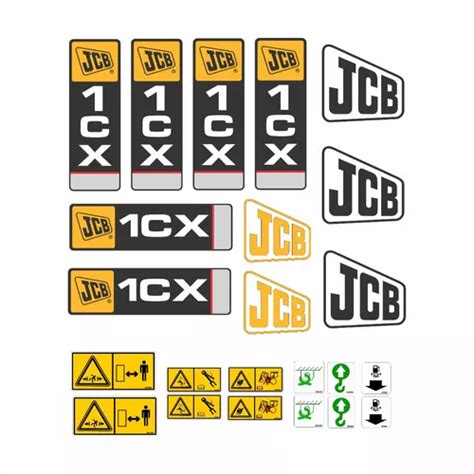 Kit Etiquetas Adesivos Retro Escavadeira Jcb 1cx Parcelamento Sem Juros