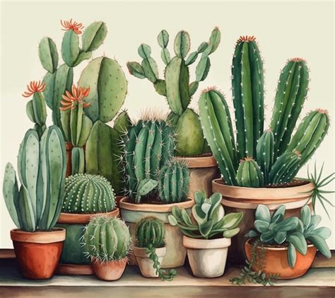 Premium Ai Image There Are Many Different Kinds Of Cactus Plants In