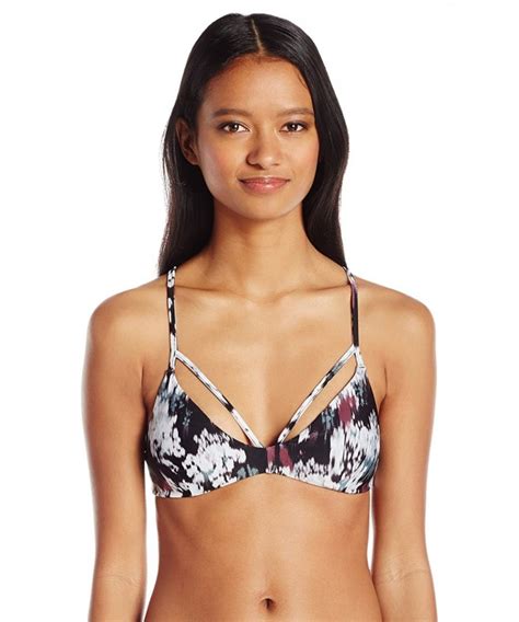 Women S Sport Powerline High Neck Bikini Top Black White C M MAXNH