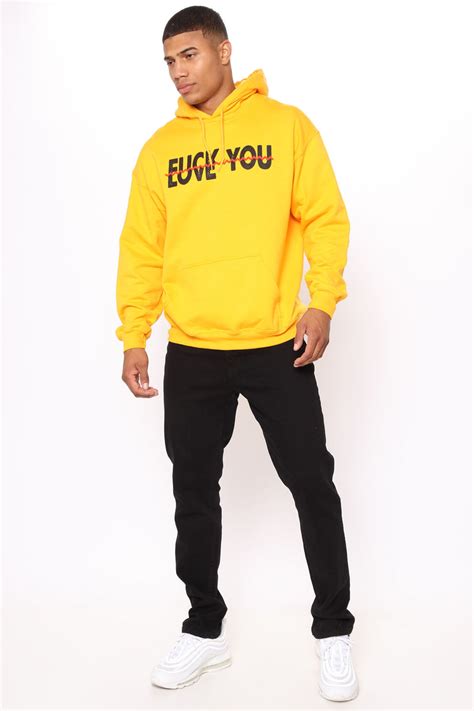 Fuck Love Hoodie - Yellow | Fashion Nova, Mens Graphic Tees | Fashion Nova