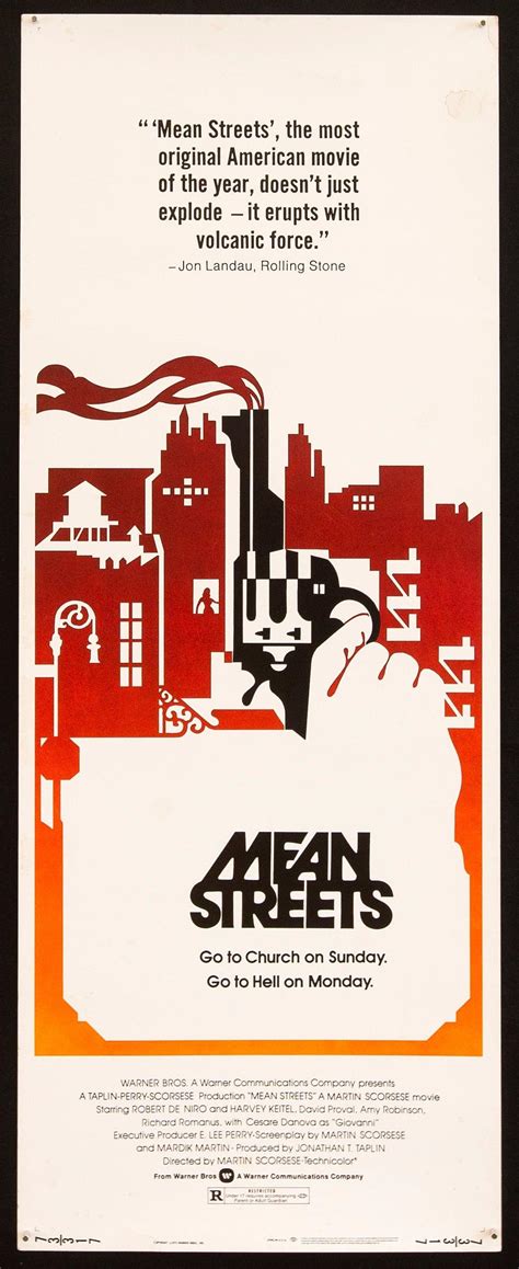 Mean Streets Movie Poster 1973 Insert (14x36)