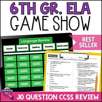 Th Grade Ela Reading Review Set Paired Passages Game Show