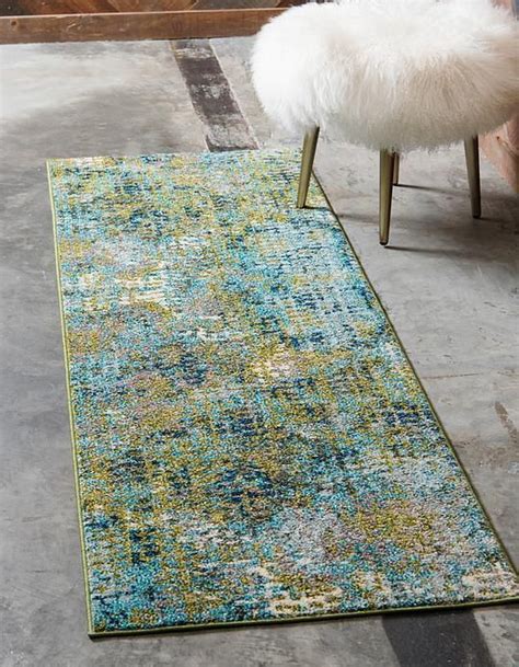 Blue Green 2 7 X 10 Spectrum Runner Rug