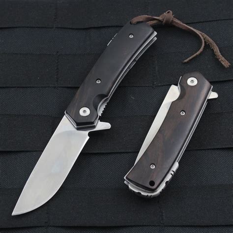 7cr17mov Hight Quality Stainless Steel Wooden Folding Pocket Knife With