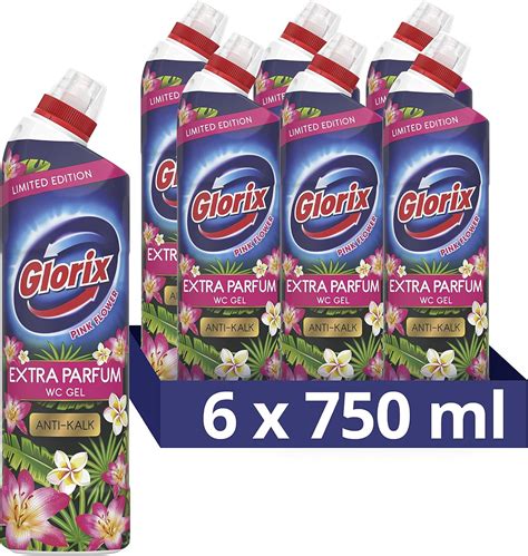 Glorix WC Powergel Toiletreiniger Pink Flower Anti-kalk - 6 x 750ML ...