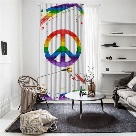 S Brother S Pride Curtains Rainbow Peace Colored Lgbtq Flag Of Gay Parade Freedom Equality Love
