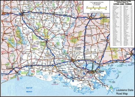 Louisiana Road Map Flat Map Paper and Laminated - Maps, Books & Travel ...