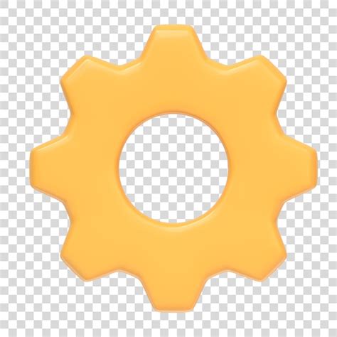 Premium Psd Yellow Gear Icon Isolated On White Background 3d Icon