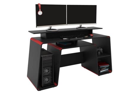 Birlea Onyx Black And Red Gaming Desk by Birlea