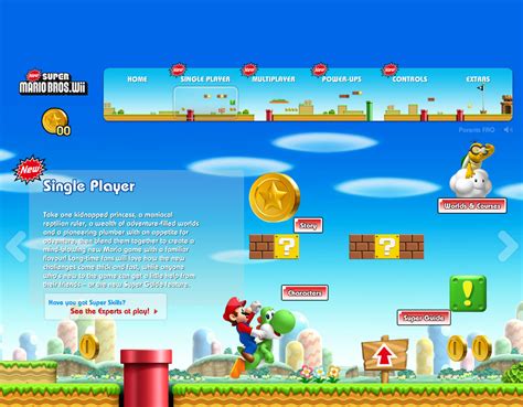 New Super Mario Wii Online - New Super Mario Bros. Wii Microsite - Play Online on Flash Museum 🕹️