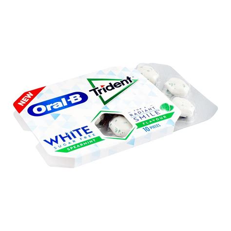 Purchase Trident Oral B White Spearmint Sugar Free Chewing Gum 10 Pack