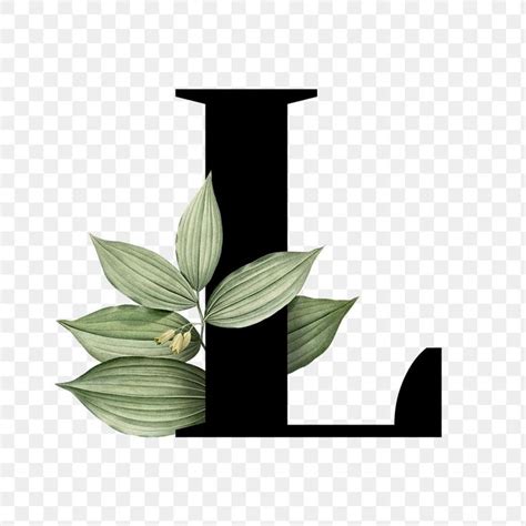 Botanical Capital Letter L Transparent Png Free Image By Rawpixel