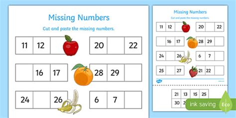 Missing Numbers To 30 Worksheet Worksheet Twinkl