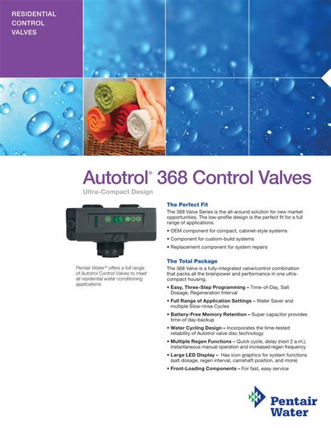 Pdf Autotrol Control Valves Pentair Residential