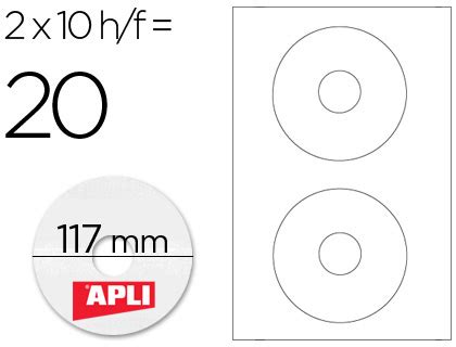 Papeleria Artigas Etiqueta Adhesiva Apli Tama O Cd Rom Mm