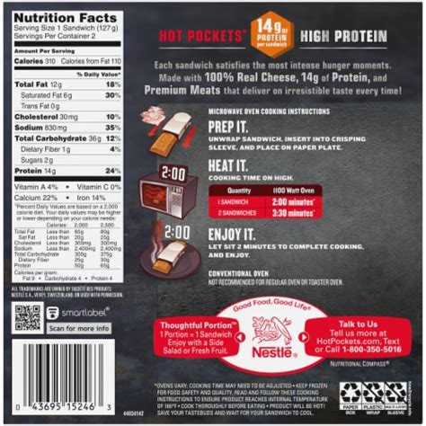 Hot Pockets High Protein Bacon Cheddar Melt Pretzel Bread Crust Frozen Snacks 9 Oz Kroger