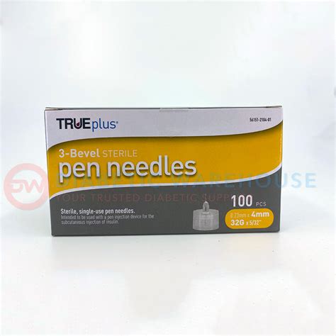 Trueplus Pen Needles 32g 4mm 100 Bx