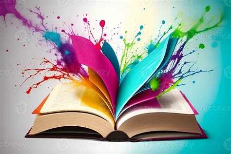 Open book with color splash Creative abstract Illustration. 25473521 ...