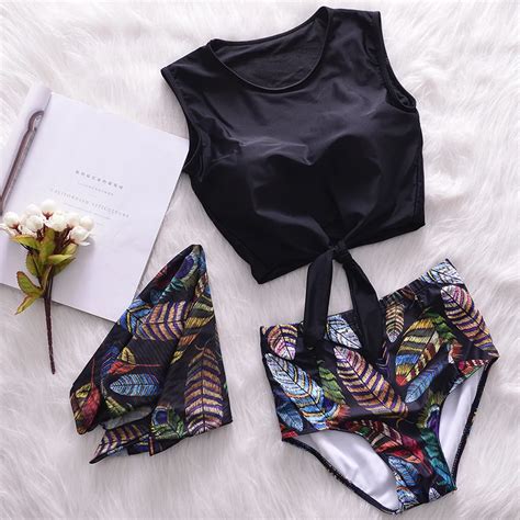 Brand Summer Retro Floral Feather Swimwear Women Sexy Girls In Bikini Set Push Up Swimsuit