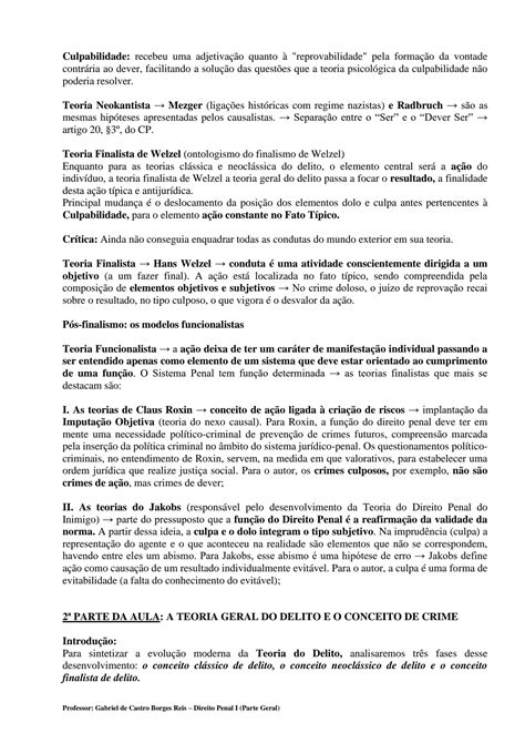 Solution Aula A Evolu O Da Teoria Geral Do Delito Conceito De Crime