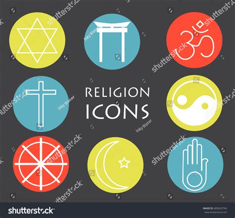 Set Of Religion Icons Stock Vector Illustration 405632794 : Shutterstock