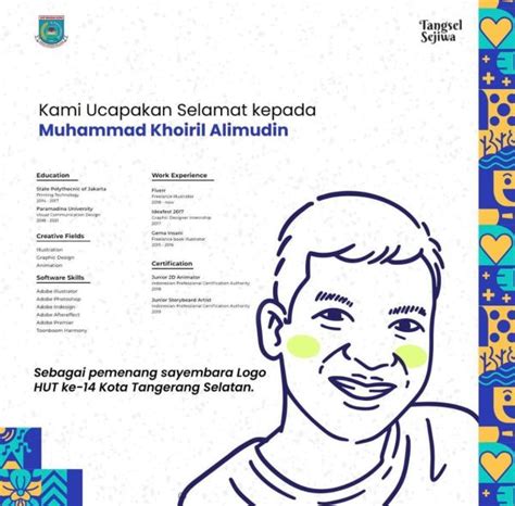 Sekilas Sosok Dan Skill Pemenang Sayembara Logo Hut Tangsel Ke 14 Tangsel Life