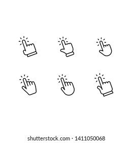 Hand Clicking Icon Set Finger Click Stock Vector Royalty Free