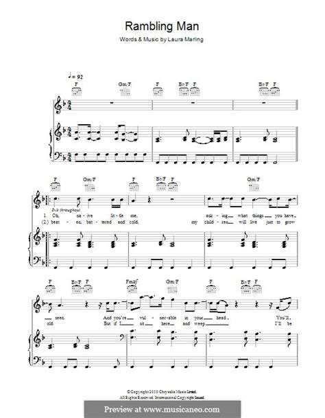 Rambling Man by L. Marling - sheet music on MusicaNeo