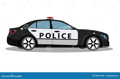 Police Car Side View Isolated On White Background Police Patrol