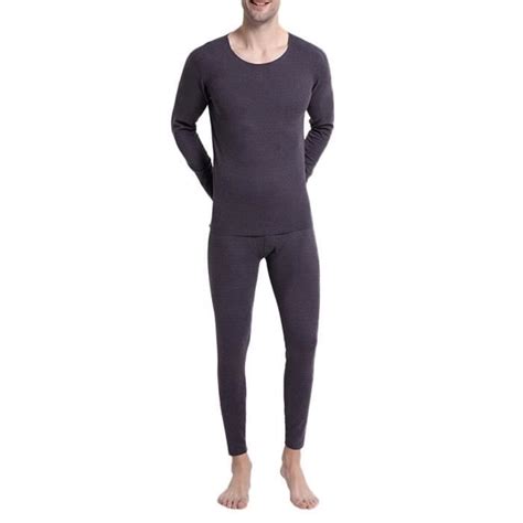 Ensemble Lingerie Chaud Homme Ultra Mince sous Vêtements Thermiques Respirant sans Couture Hiver