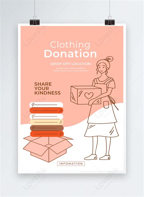 Pink Character Clothing Donation Flyer Poster Template Imagepicture