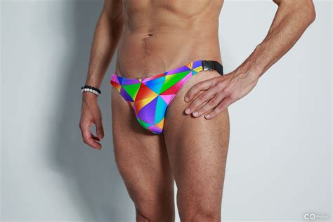 Men S Gay Swim Briefs Rainbow Connection With Silver Metal Buckles Pride Man Swimsuit Tanga
