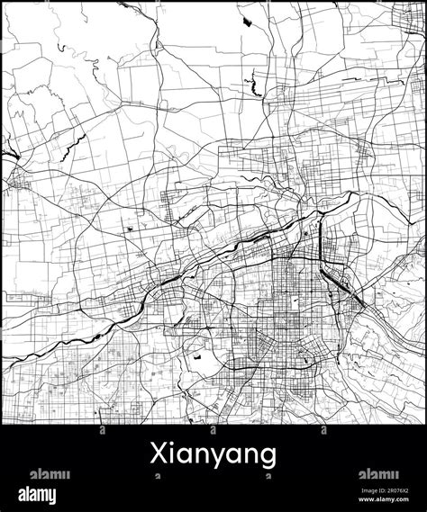 City Map Asia China Xianyang Vector Illustration Stock Vector Image