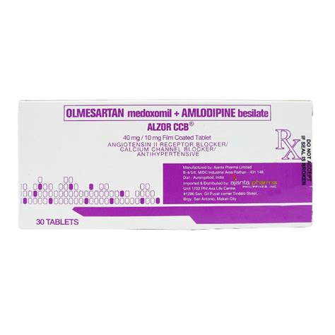 ALZOR CCB Olmesartan Medoxomil Amlodipine Besilate 40mg 10mg Film