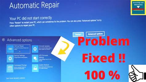 How To Fix Automatic Repair Loop Problem In Windows Your Pc Did