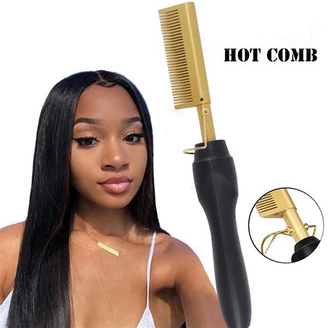 Hot Comb Electric Heating Comb Ceramic Heat Pressing Comb Brush Hair Straightener Hot Comb