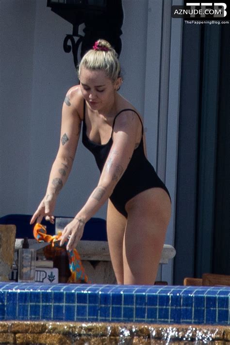 Miley Cyrus Sexy Seen Flaunting Her Hot Figure In A One Piece Swimsuit In Cabo Aznude