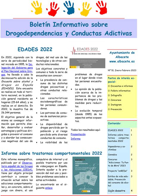 Bolet N Informativo N Sobre Drogodependencias Y Conductas Adictivas