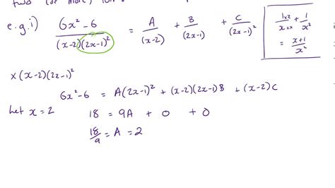 Partial Fractions Repeated Linear Factor Youtube