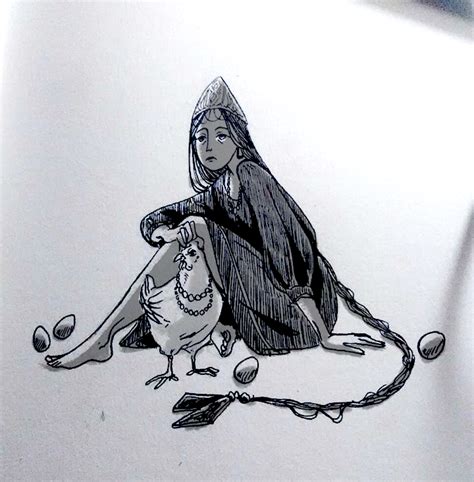 manessecatherine Inktober sur le thème du poulet Avec un