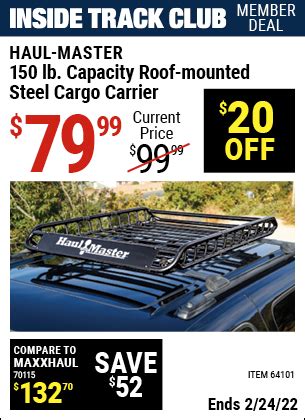 Haul Master Lb Capacity Roof Mounted Steel Cargo Carrier For