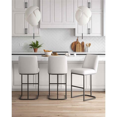 Manhattan Comfort Serena Modern 29 13 In White Metal Bar Stool With