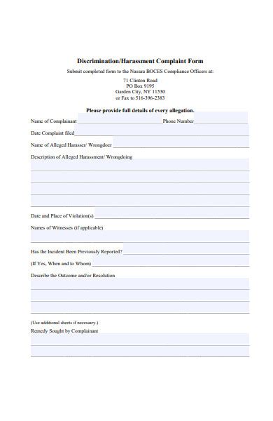 FREE 22 Harassment Complaint Forms In PDF MS Word