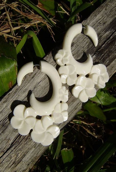 Fake Gauge Earrings White Bone Split Gauge Earrings Etsy Fake Gauge