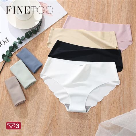 Cheap Finetoo Pcs Women Ice Silk Panties M Xl Low Rise Briefs