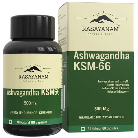 Rasayanam Ashwagandha KSM 66 500 Mg Extra Strength Natural