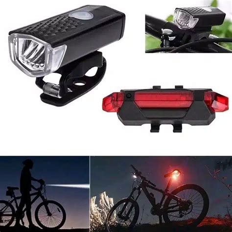 Jual Paket 2in1 Lampu Sepeda Led Light Depan Dan Belakang Rechargeable