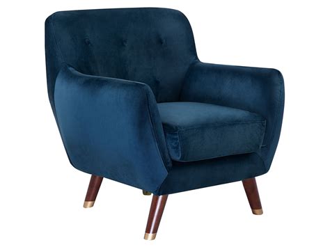 Fauteuil En Velours Bleu Marine BODO