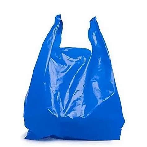 Blue Plain Plastic Polythene Bag For Grocery Holding Capacity 1 Kg